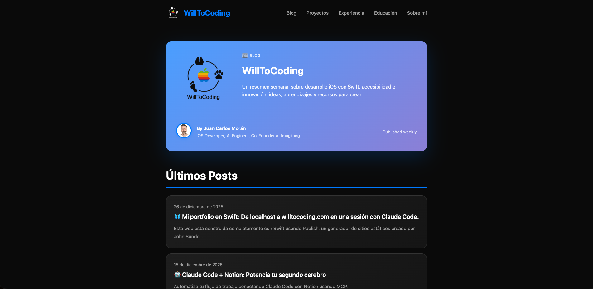 Mi portfolio en Swift